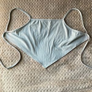 light blue cropped tank top